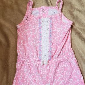 Carter's hot pink floral tank romper